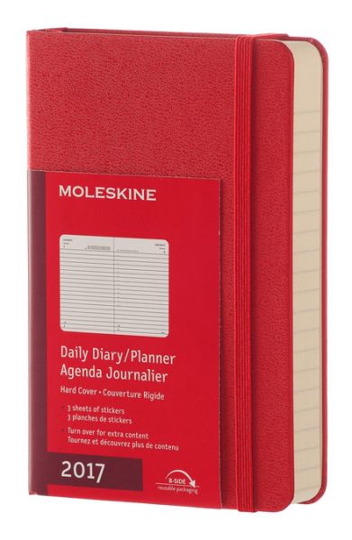 Ежедневник Moleskine CLASSIC DAILY POCKET 90x140мм 400стр. фиксирующая резинка красный