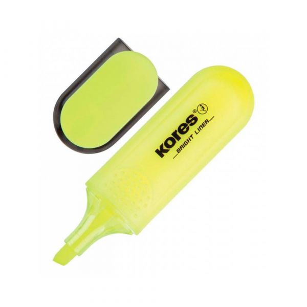 Текстовыделитель Kores Bright liner скошенный пишущий наконечник 1-5мм желтый